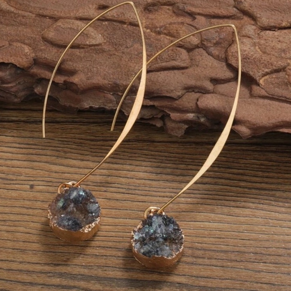 Resin Geometric Drop Earrings